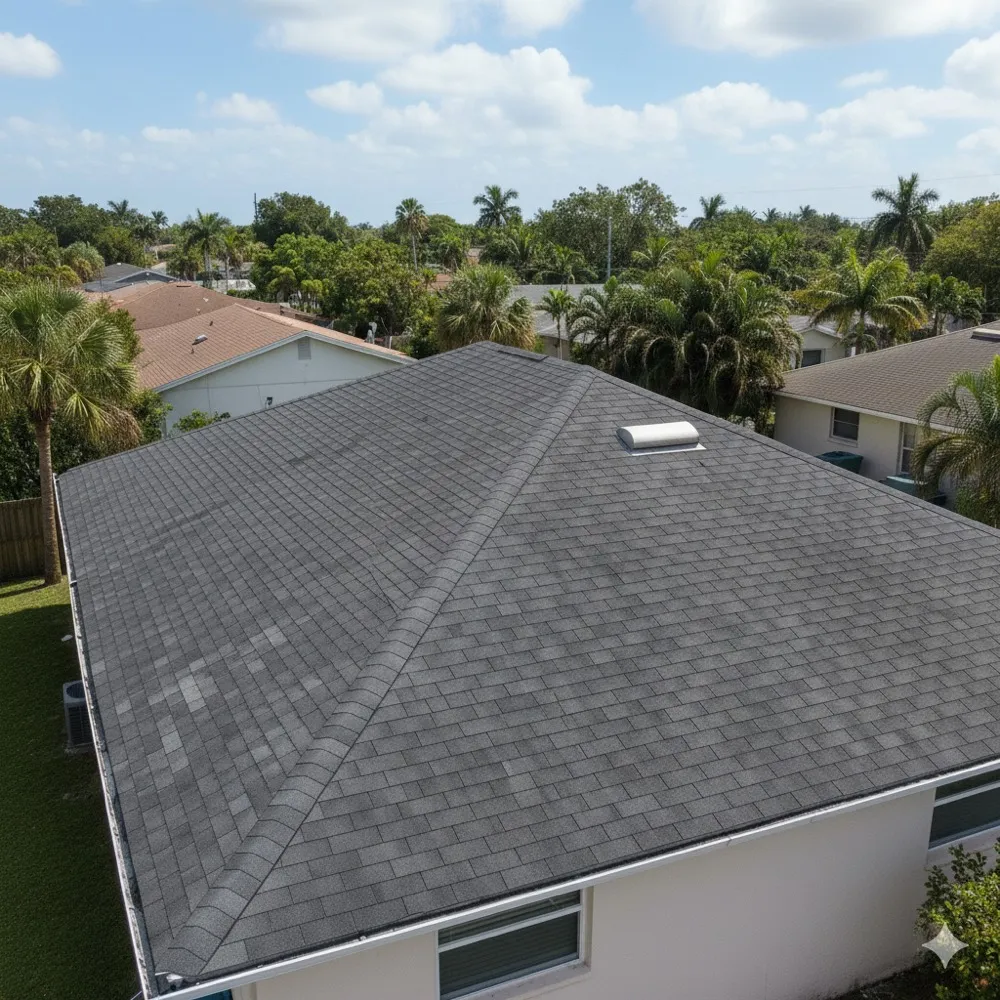 Kendall home after new shingle roof installation by Cardona Roofing